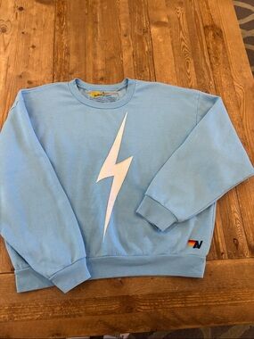 Aviator Nation Blue Lightning Bolt Crewneck Sweatshirt